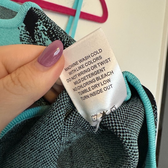 NWT PH5 Camellia Denim Print Tank Top Knit Corset Asymmetrical Blue Black Medium - Picture 12 of 12